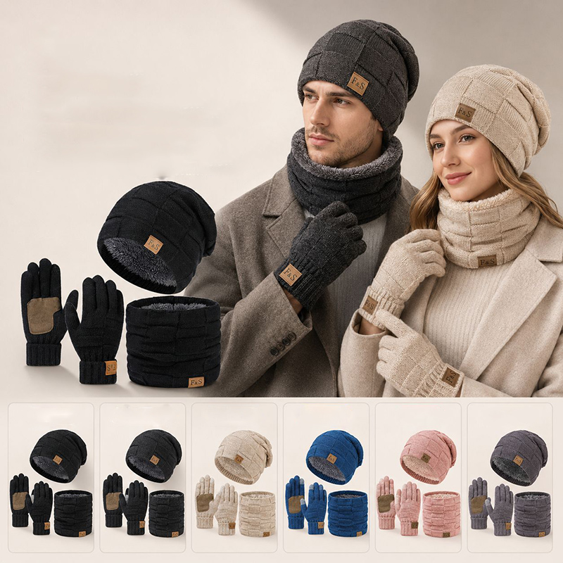 Wool Glove Lined - Set Invernale Caldo e Spesso di