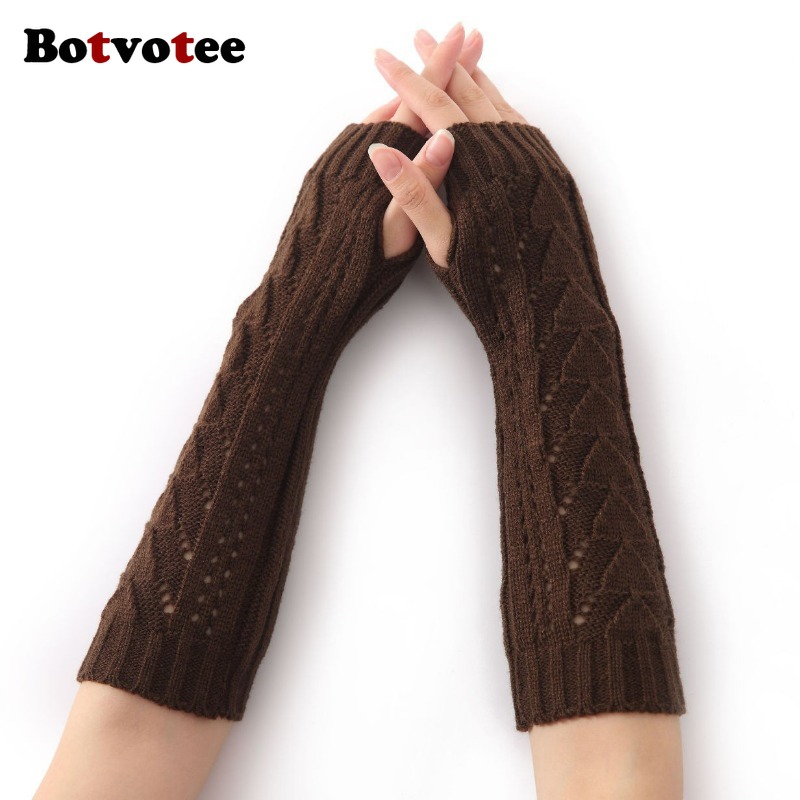 Fingerless Glove Knit - Botvotee per Donne Guanti Invernali a
