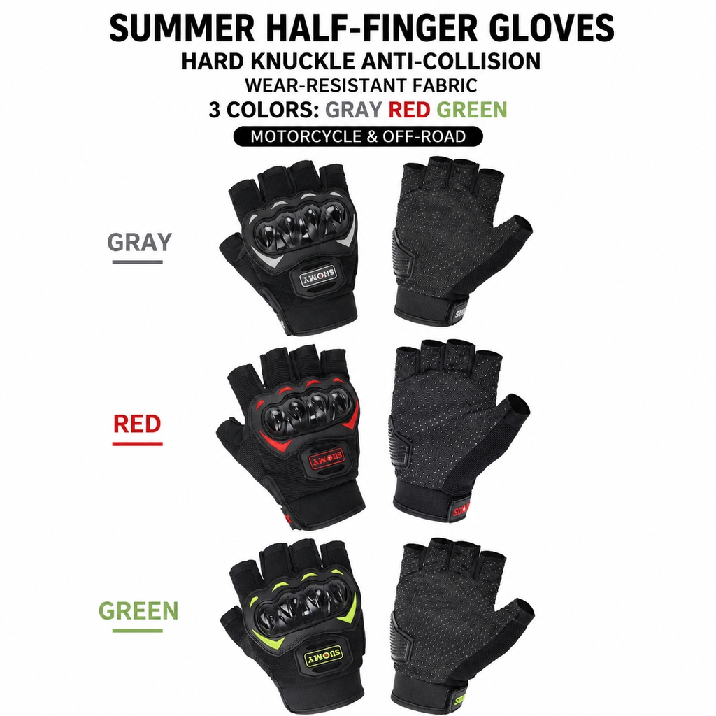 Motorcycle Glove Knuckle - Guanti Estivi da Moto a Mezze